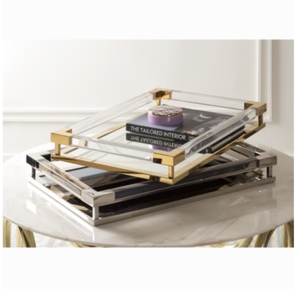 JONATHAN ADLER Jacques Golden, Mirrored Tray